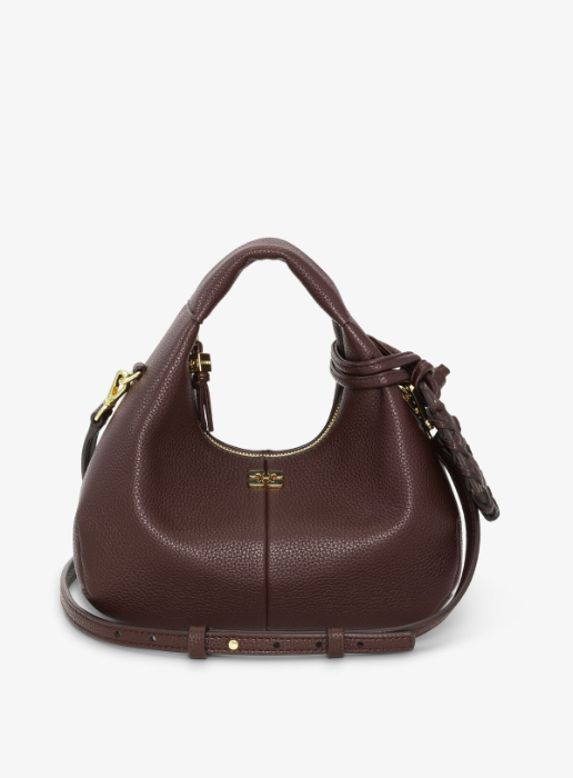 Bolso mini hobo marron Ganni Bolso mini hobo marron Ganni